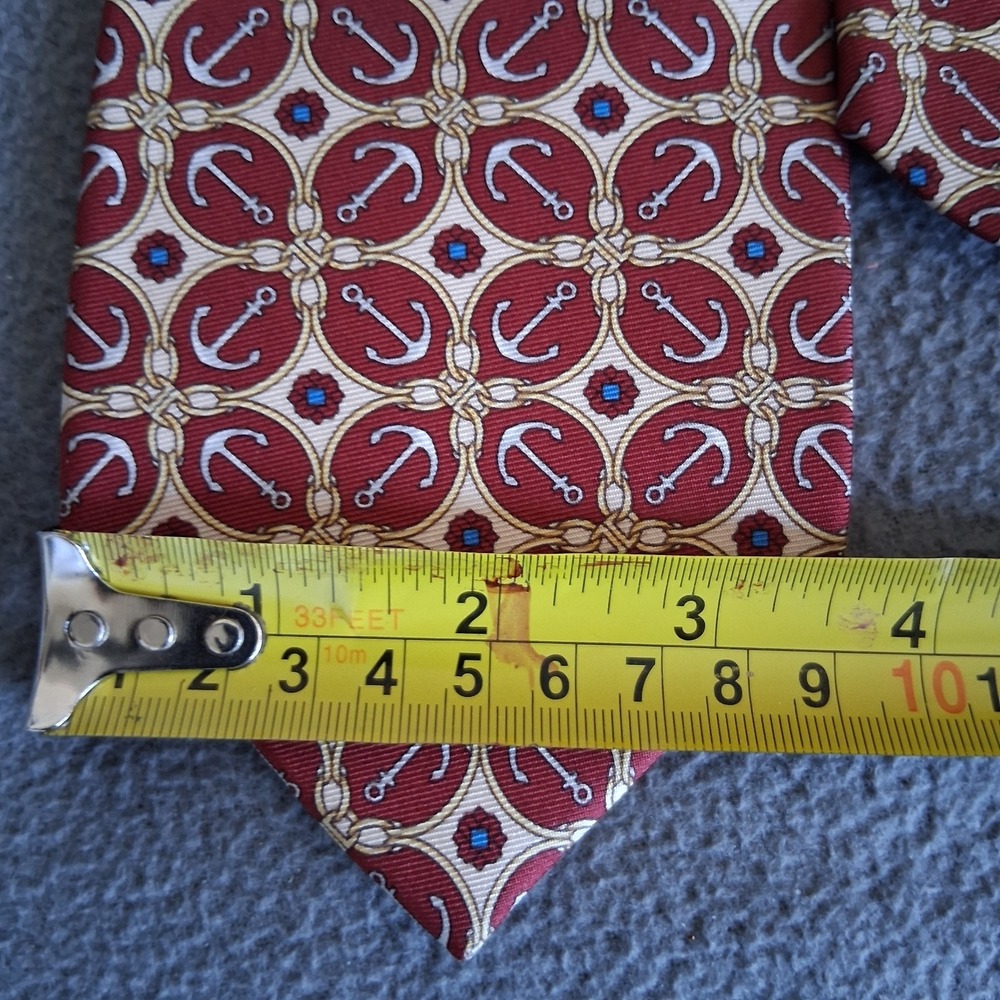 Vintage Gucci Silk Tie Made In Italy Nautical Anchor Pattern Designer Classic - Picture 7 of 8